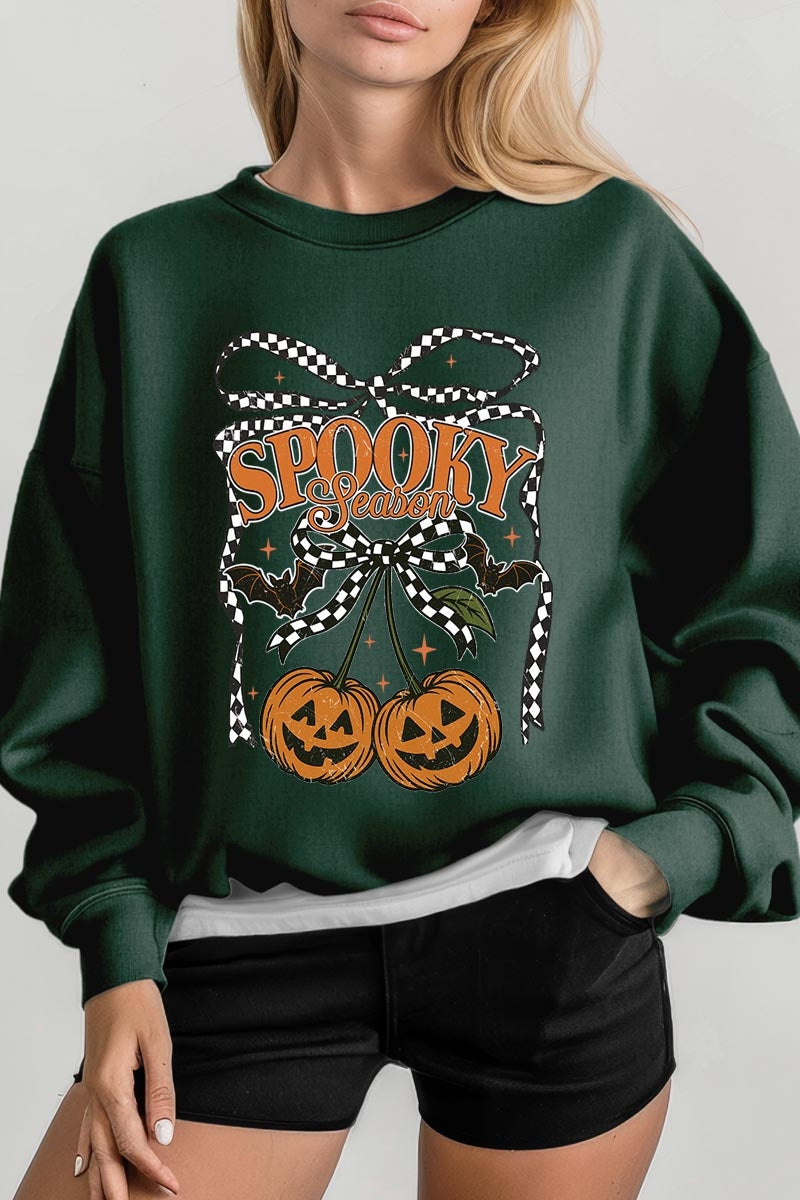 UL180-E3085 Pumpkin Cherries Graphic Sweatshirt $20