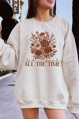 UL180P-E3116 God Is Good Floral Graphic Plus Sweatshirt $25