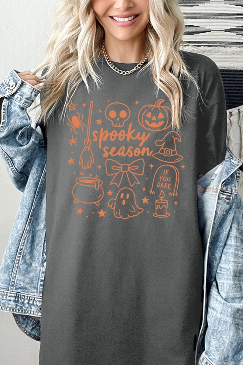5000-E3141 Halloween Doodle Graphic Heavy Cotton Tee $9