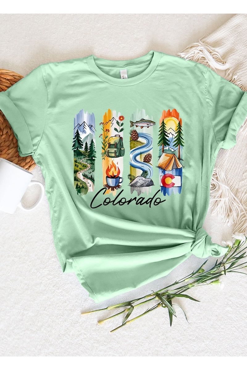 US3001P-E3061CO Colorado State Brushstroke Graphic Plus Tee $16