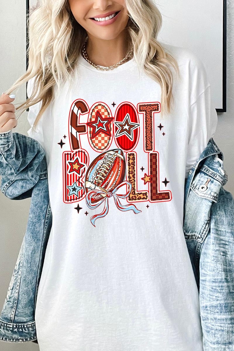 5000P-E3053 Brushstroke Football Graphic Plus Heavy Cotton Tee $12.75