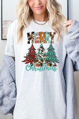 5000-E3200 Merry Christmas Trees Graphic Heavy Cotton Tee $9
