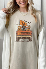 5000P-E3150 Halloween Truck Dogs Graphic Plus Heavy Cotton Tee $12.75