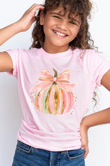 US3001Y-E3083Z Brushstroke Pumpkin Kids Graphic Tee $11
