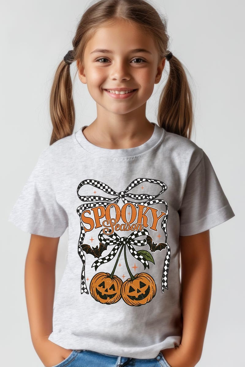 US3001Y-E3085Z Pumpkin Cherries Kids Graphic Tee $11