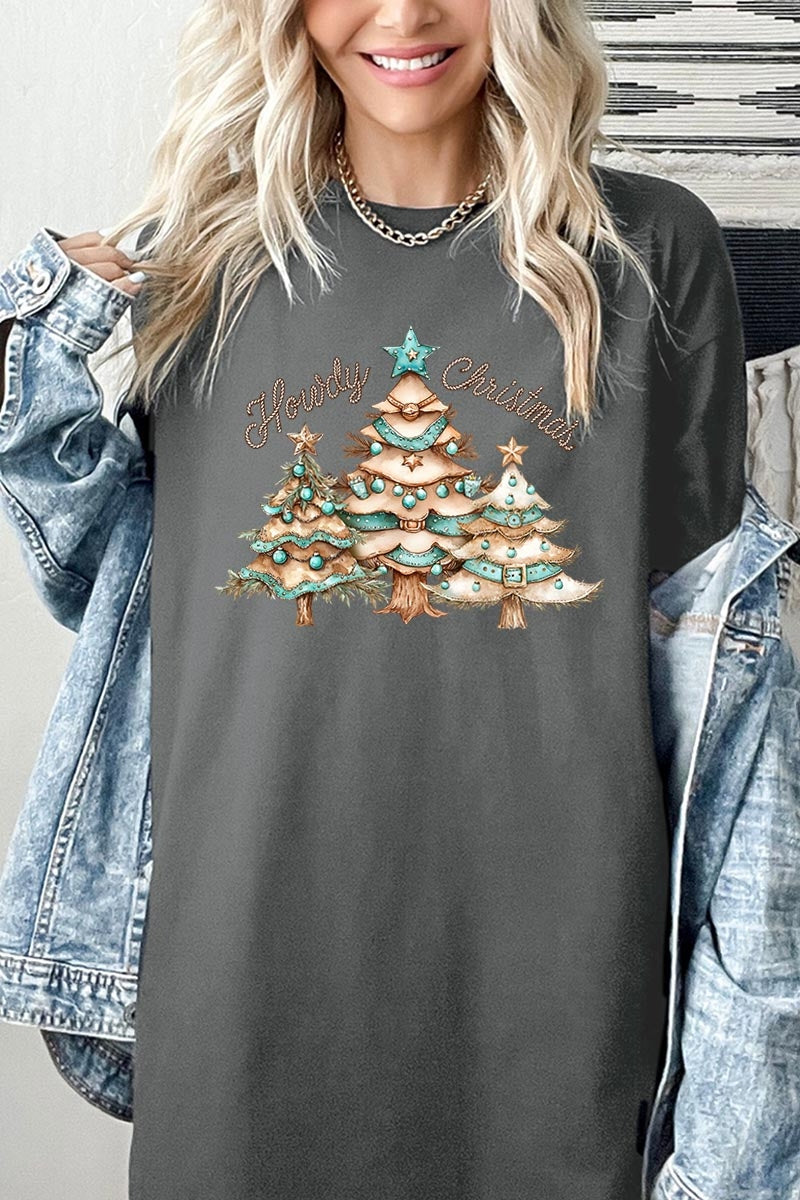 5000P-E3185 Howdy Christmas Graphic Plus Heavy Cotton Tee $12.75