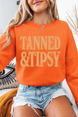 UL180-E3464 Tanned & Tipsy Dot Graphic Sweatshirt $20