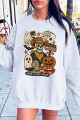 UL180-E3107 Spooky Western Skeleton Graphic Sweatshirt $20