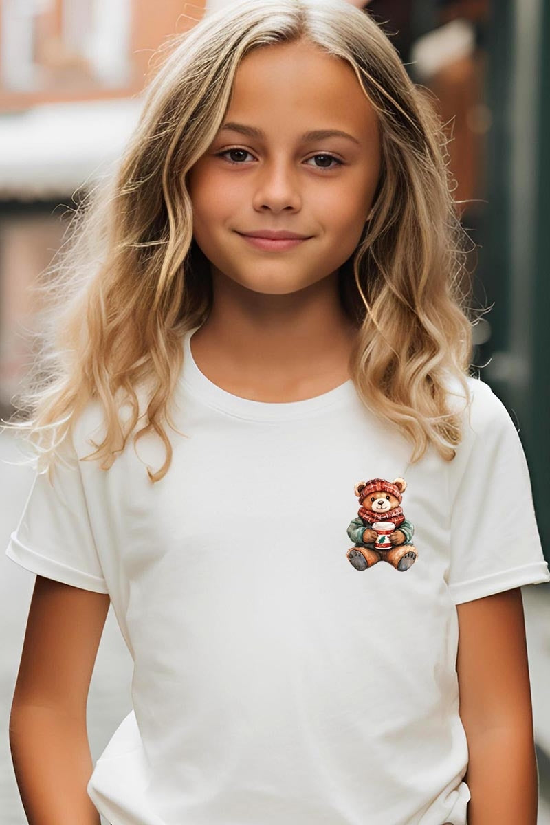 US3001Y-E3175Z Christmas bear Kids Graphic Tee $11