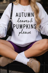 UL180P-E3158 Autumn Leaves Pumpkins Graphic Plus Sweatshirt $25