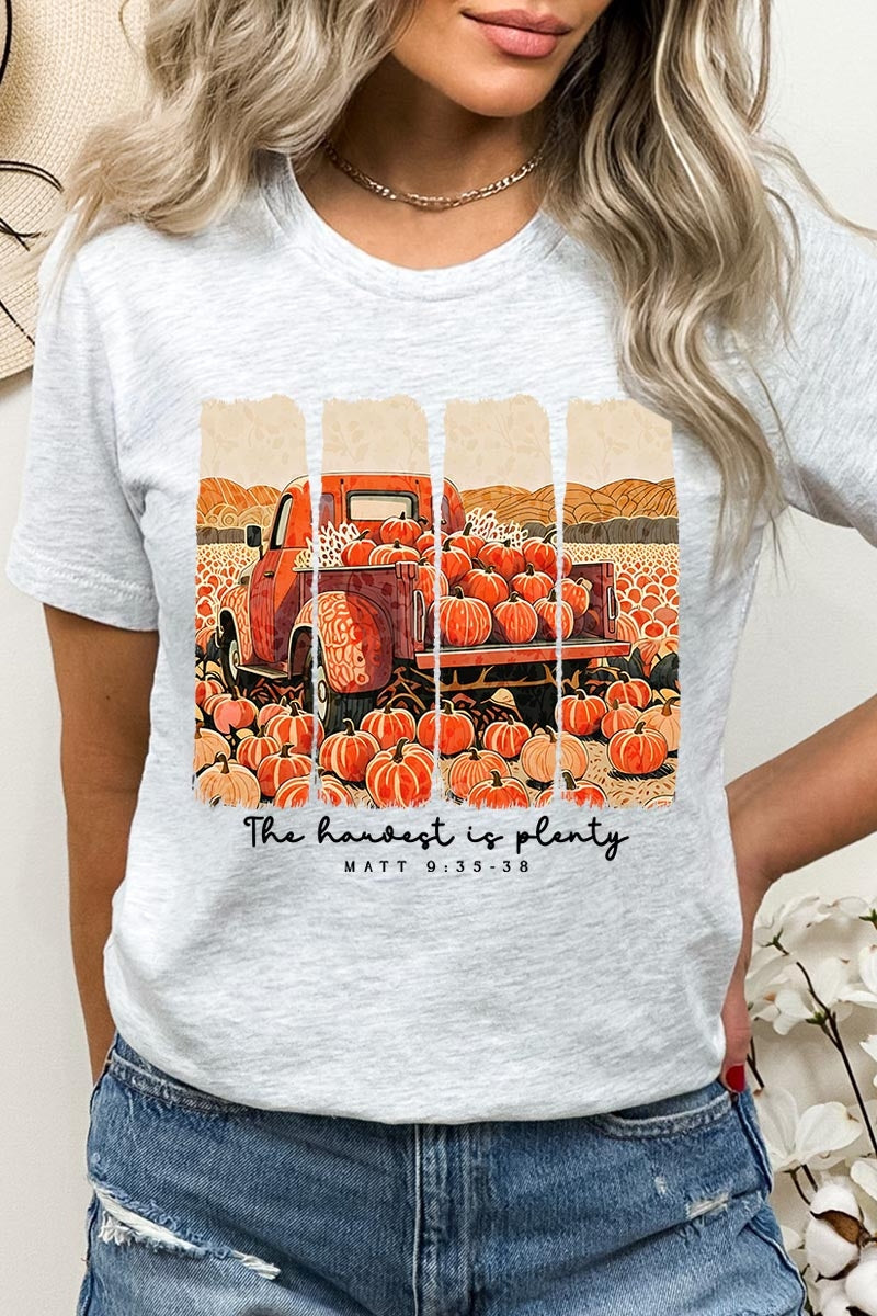US3001P-E3172 Harvest Is Plenty Graphic Plus Tee $16