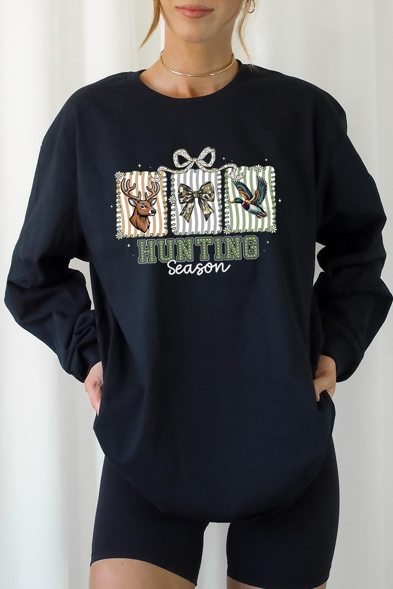 UL240P-E3192 Deer & Duck Hunting Season Graphic Plus Long Sleeve Tee $17