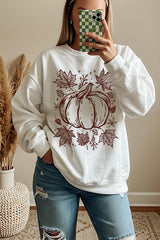 UL180P-E3162 Fall Pumpkin Graphic Plus Sweatshirt $25