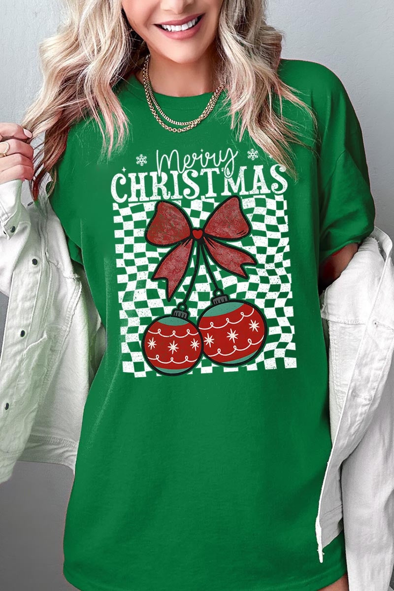 5000-E3196 Cherry Ornament Christmas Graphic Heavy Cotton Tee $9