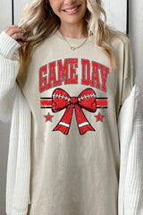 5000P-E3062 Red Football Bow Graphic Plus Heavy Cotton Tee $12.75