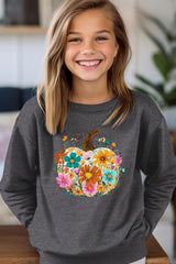 UL180B-E3118Z Floral Pumpkin Kids Graphic Sweatshirt $20