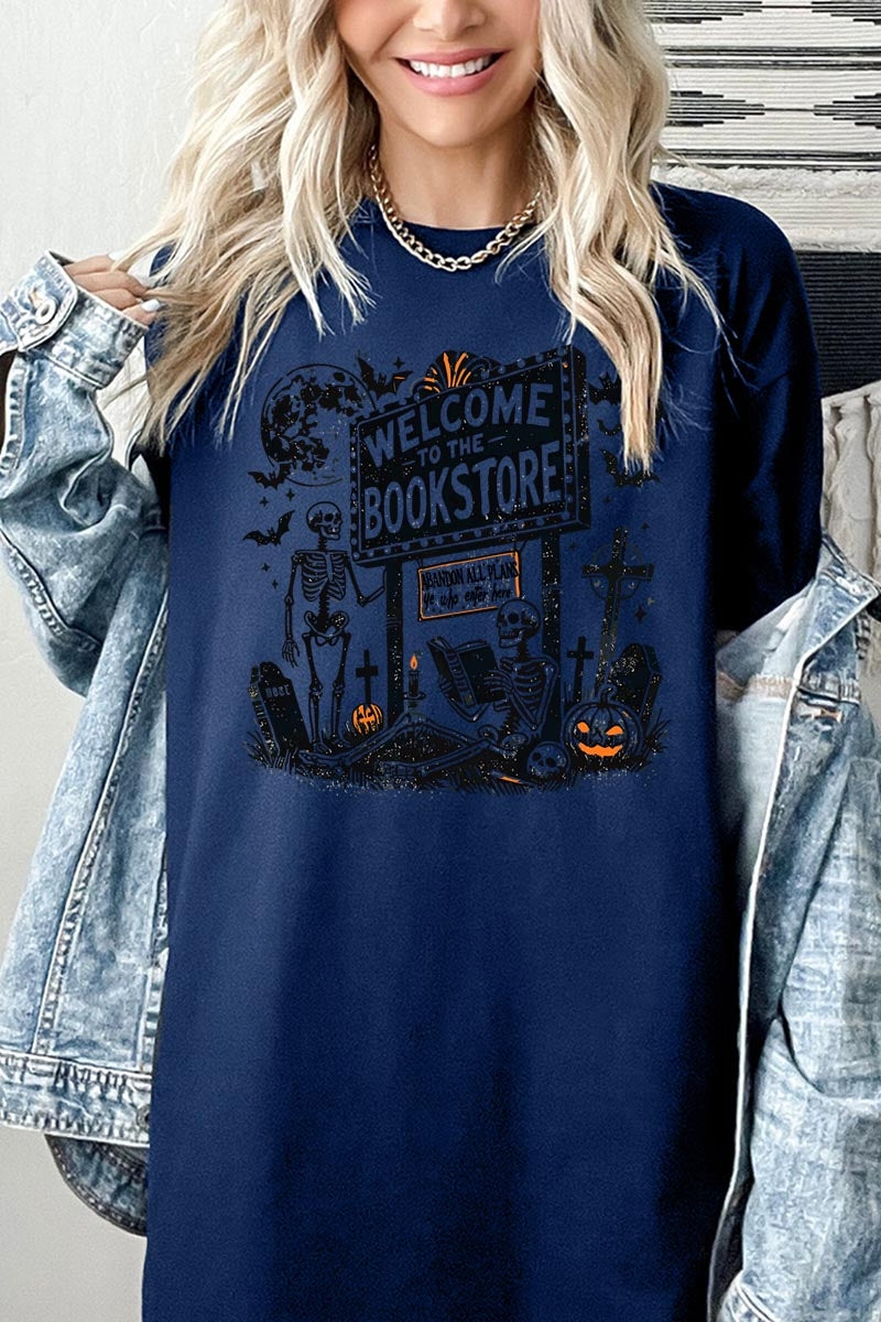 5000-E3122 Bookstore Halloween Graphic Heavy Cotton Tee $9