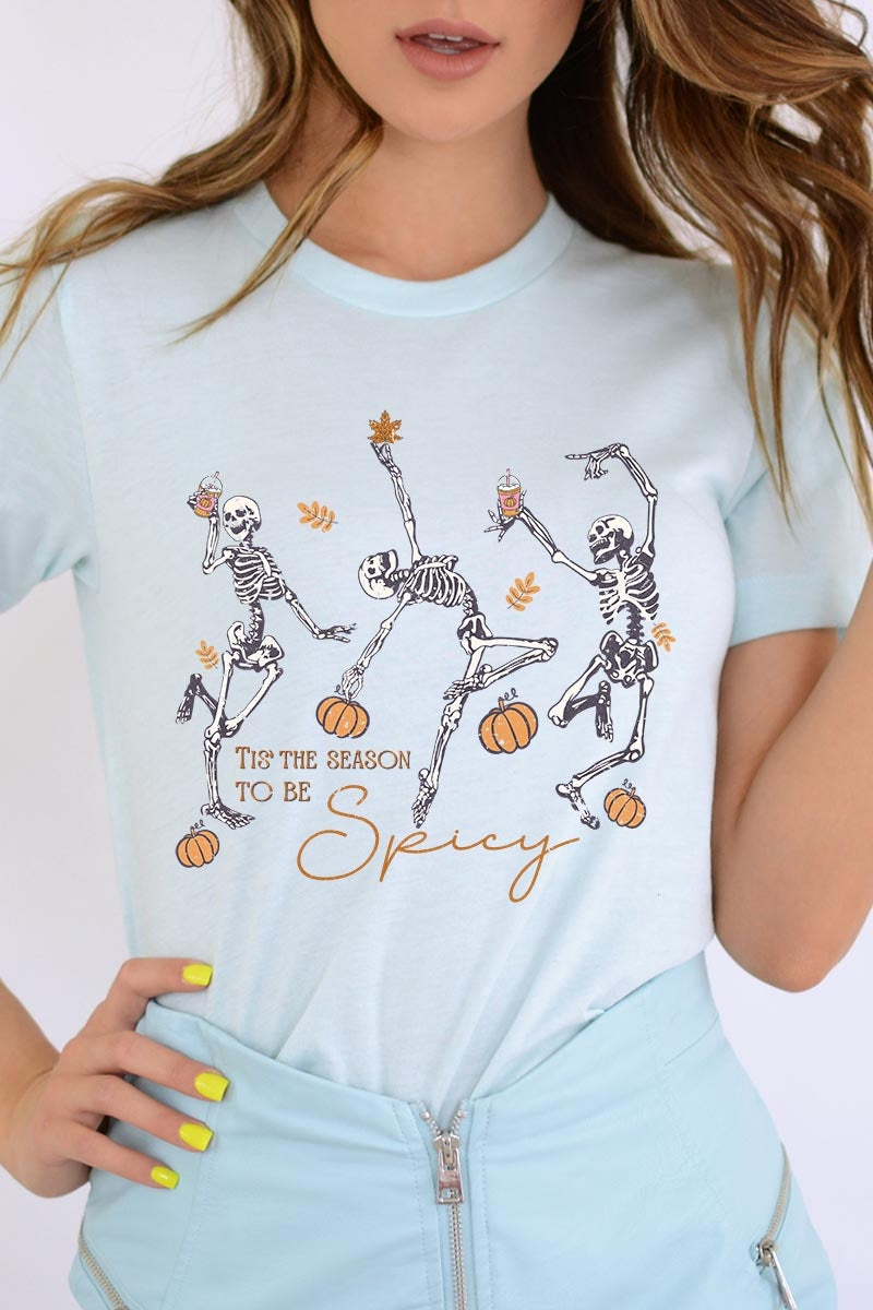 US3001P-E3123 Halloween Skeleton Graphic Plus Tee $16