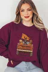 UL180-E3150 Halloween Truck Dogs Graphic Sweatshirt $20