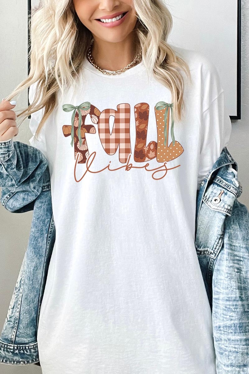 5000P-E3071 Fall Vibes Rustic Graphic Plus Heavy Cotton Tee $12.75