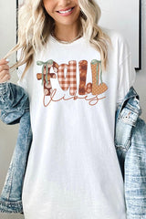 5000-E3071 Fall Vibes Rustic Script Graphic Heavy Cotton Tee $9