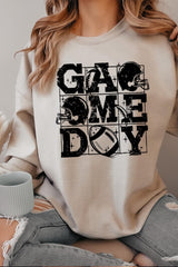 UL180P-E3073 Distressed Game Day Graphic Plus Sweatshirt $25