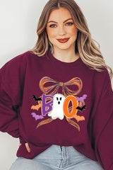 UL180-E3120 Boo Brushstroke Bow Graphic Sweatshirt $20