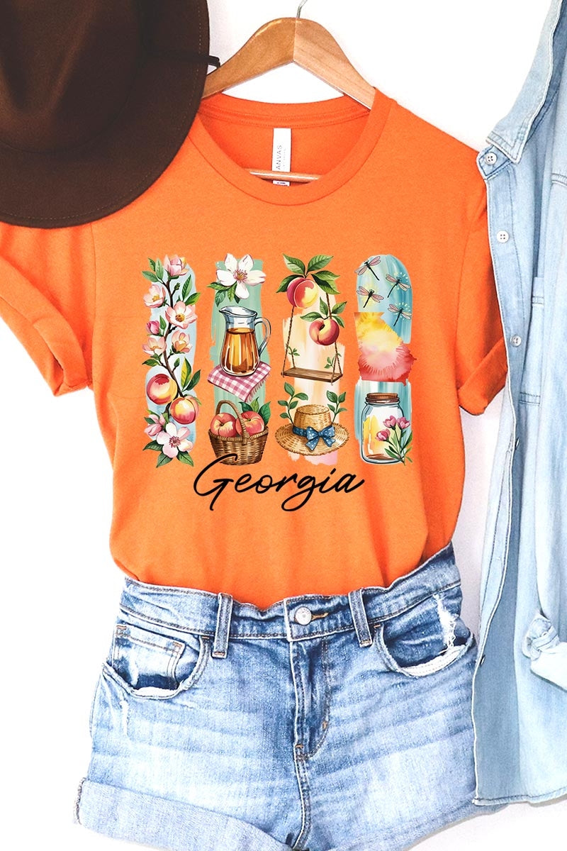 US3001-E3061GA Georgia State Brushstroke Graphic Tee $12.5