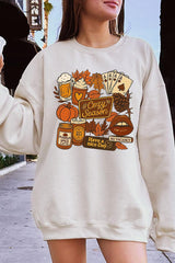 UL180P-E3119 Retro Fall Collage Graphic Plus Sweatshirt $25
