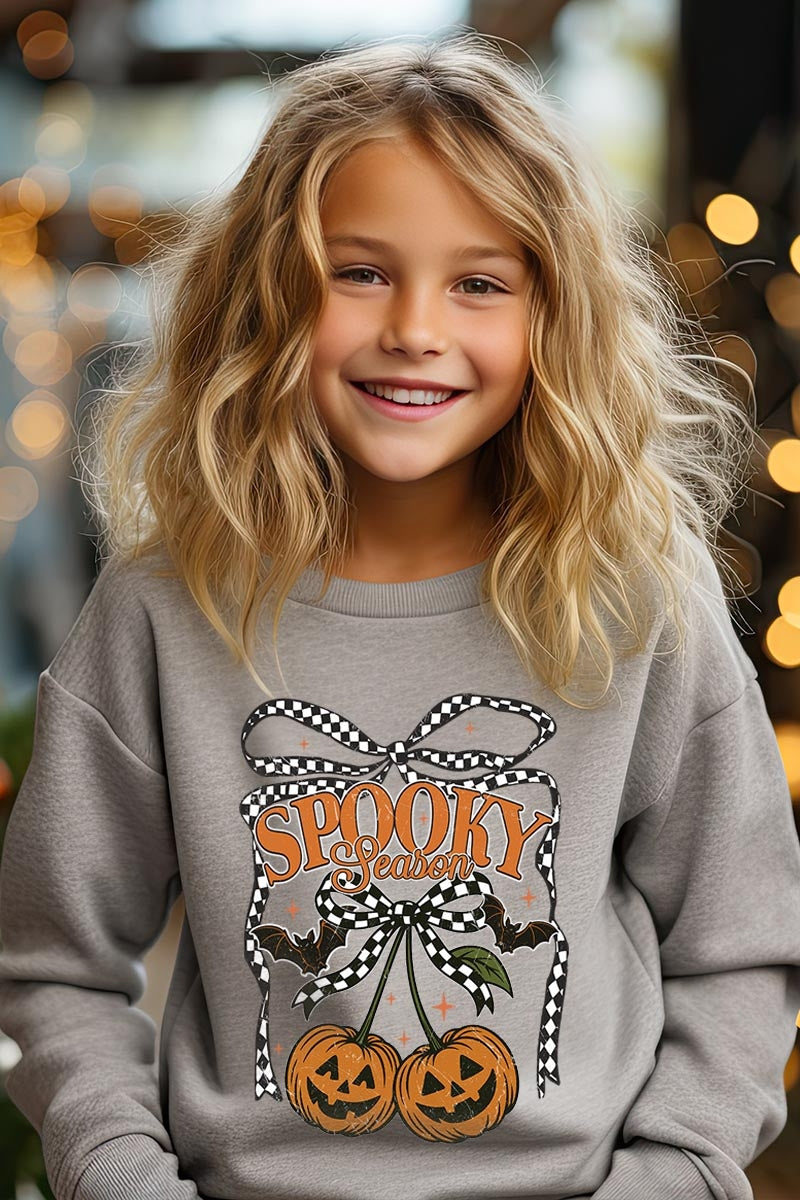 UL180B-E3085Z Pumpkin Cherries Kids Graphic Sweatshirt $20