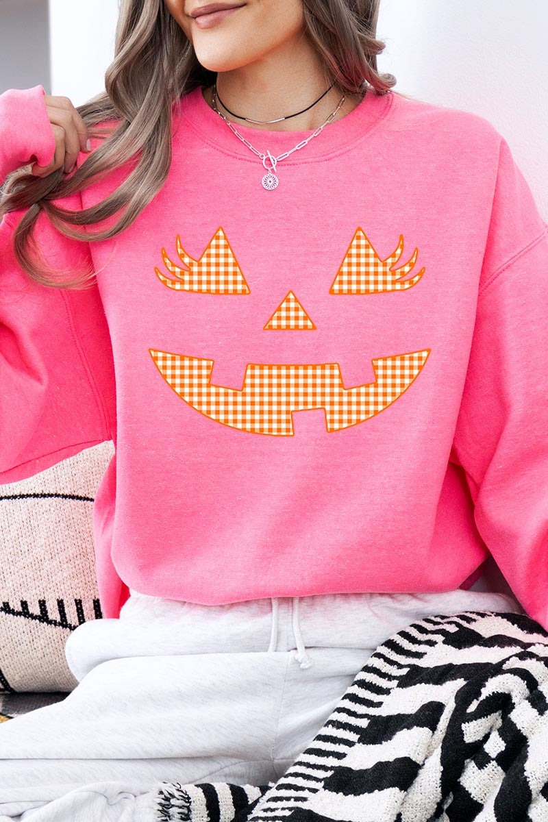 UL180-E3148 Cute Pumpkin Halloween Graphic Sweatshirt $20