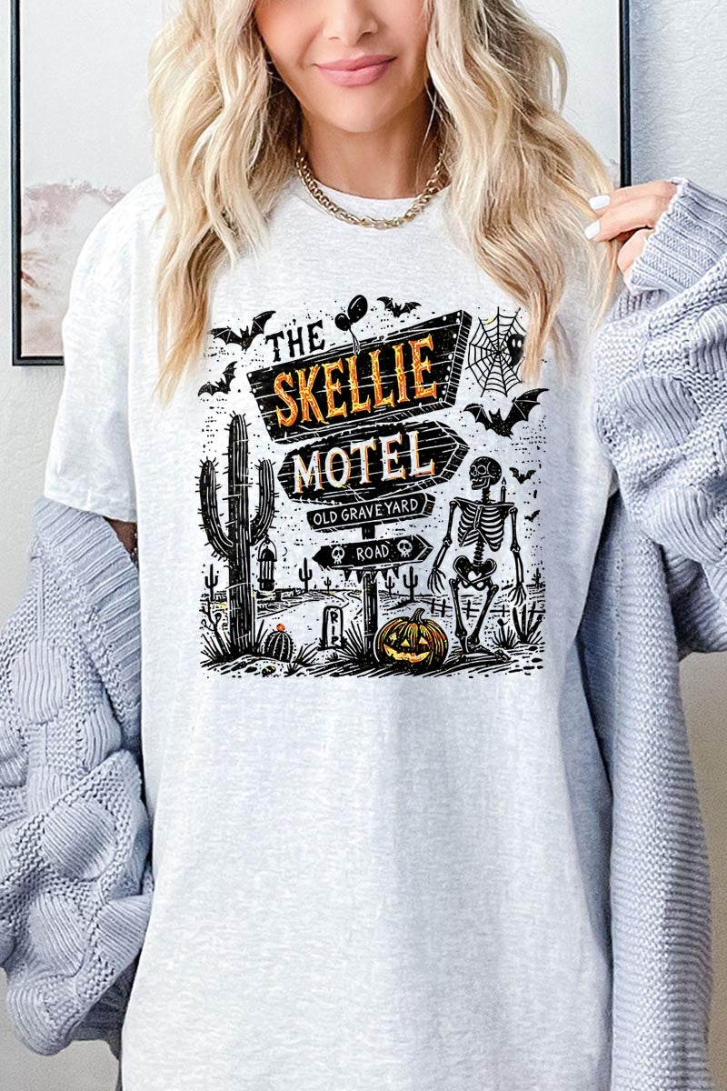 5000P-E3108 Skellie Motel Halloween Plus Heavy Cotton Tee $12.75