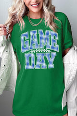 5000P-E3130 Blue Gingham Game Day Plus Heavy Cotton Tee $12.75