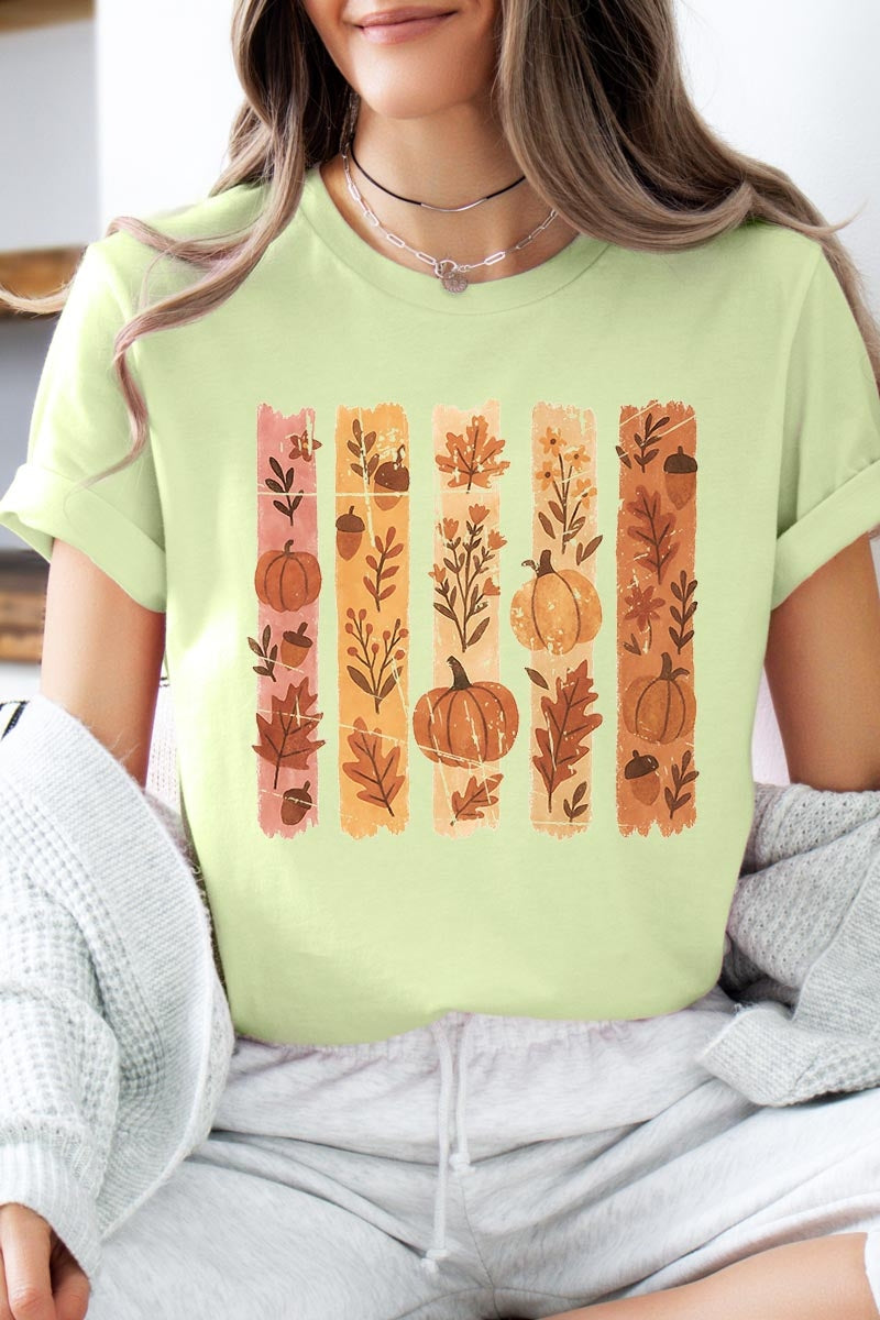 US3001-E3110 Brushstroke Boho Fall Graphic Tee $12.5