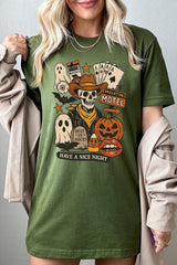 US3001-E3107 Spooky Western Skeleton Graphic Tee $12.5