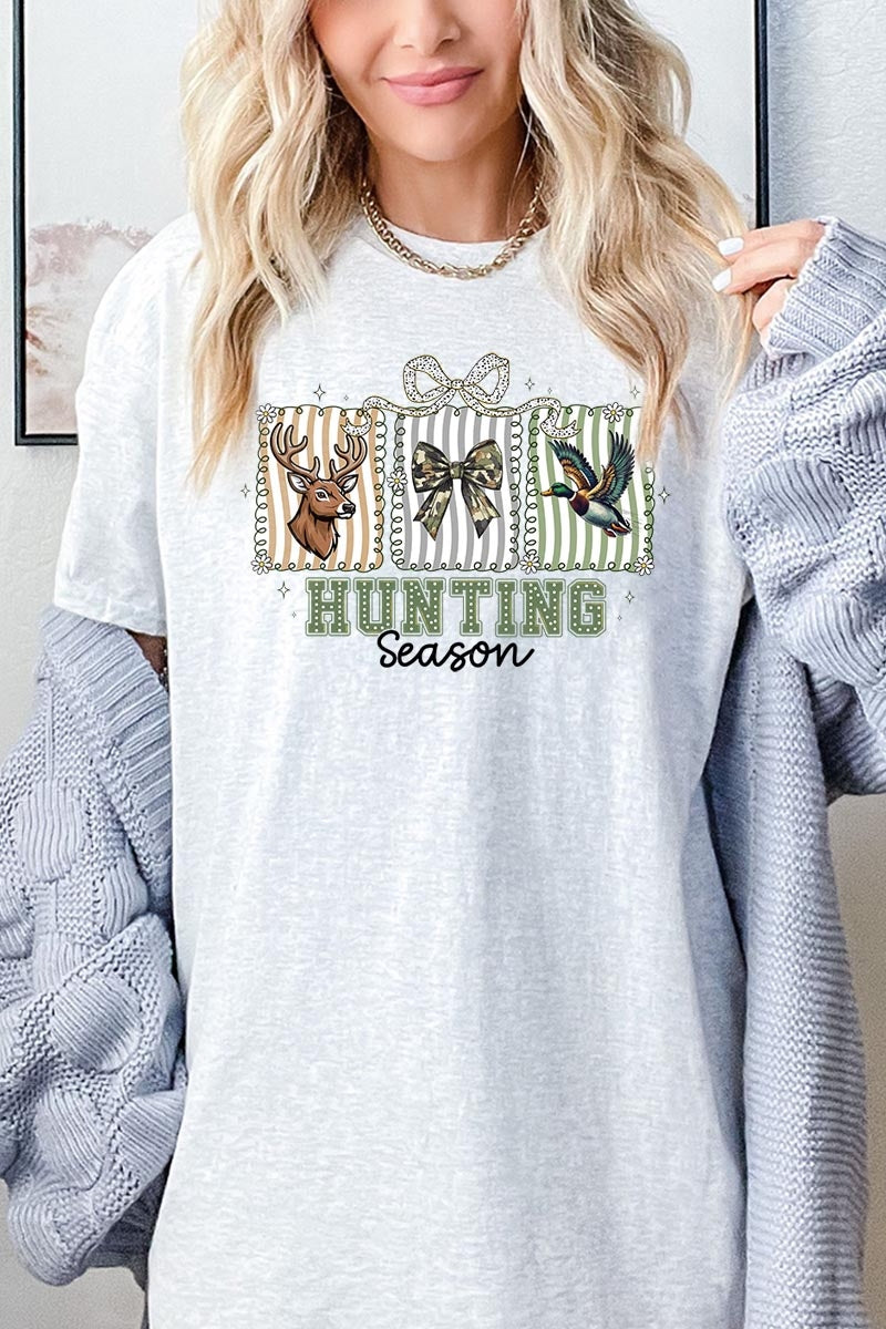 5000-E3192 Deer & Duck Hunting Season Graphic Heavy Cotton Tee $9