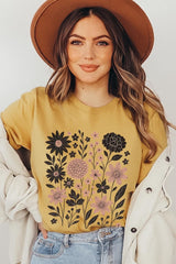 US3001P-E3178 Fall Floral Garden Graphic Plus Tee $16