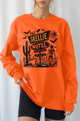 UL240P-E3108 Skellie Motel Halloween Plus Long Sleeve Tee $17