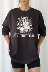 UL240P-E3116 God Is Good Floral Graphic Plus Long Sleeve Tee $17