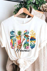 US3001P-E3061HI Hawaii State Brushstroke Graphic Plus Tee $16
