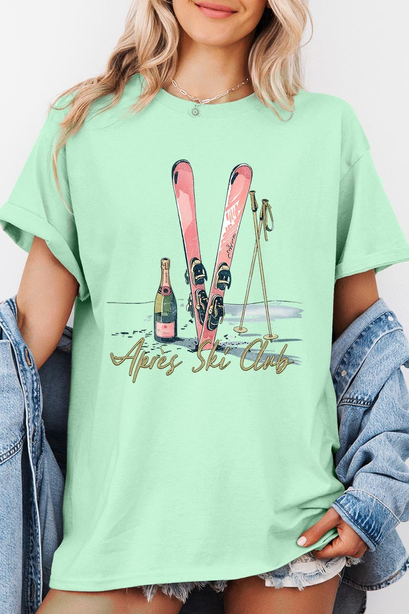 5000-E3187 Apres Ski Club Graphic Heavy Cotton Tee $9