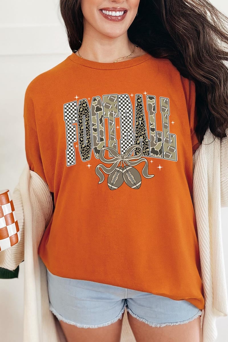 5000-E3132 Camo Football Graphic Heavy Cotton Tee $9