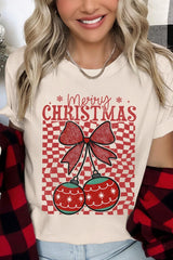 US3001-E3196 Cherry Ornament Christmas Graphic Tee $12.5