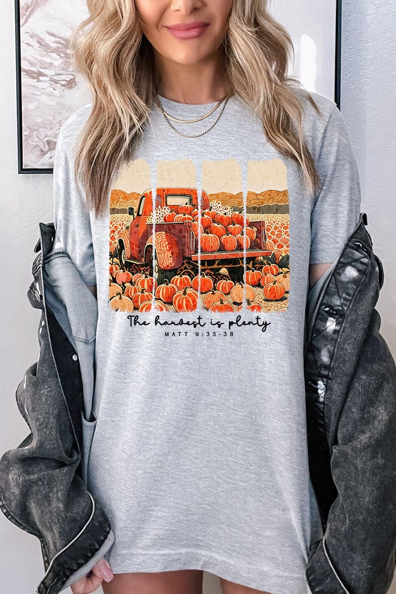 US3001-E3172 Harvest Is Plenty Graphic Tee $12.5