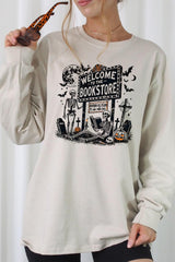 UL240P-E3122 Bookstore Halloween Graphic Plus Long Sleeve Tee $17