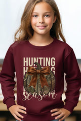 UL180B-E3190Z Hunting Pumpkin Bow Kids Graphic Sweatshirt $20
