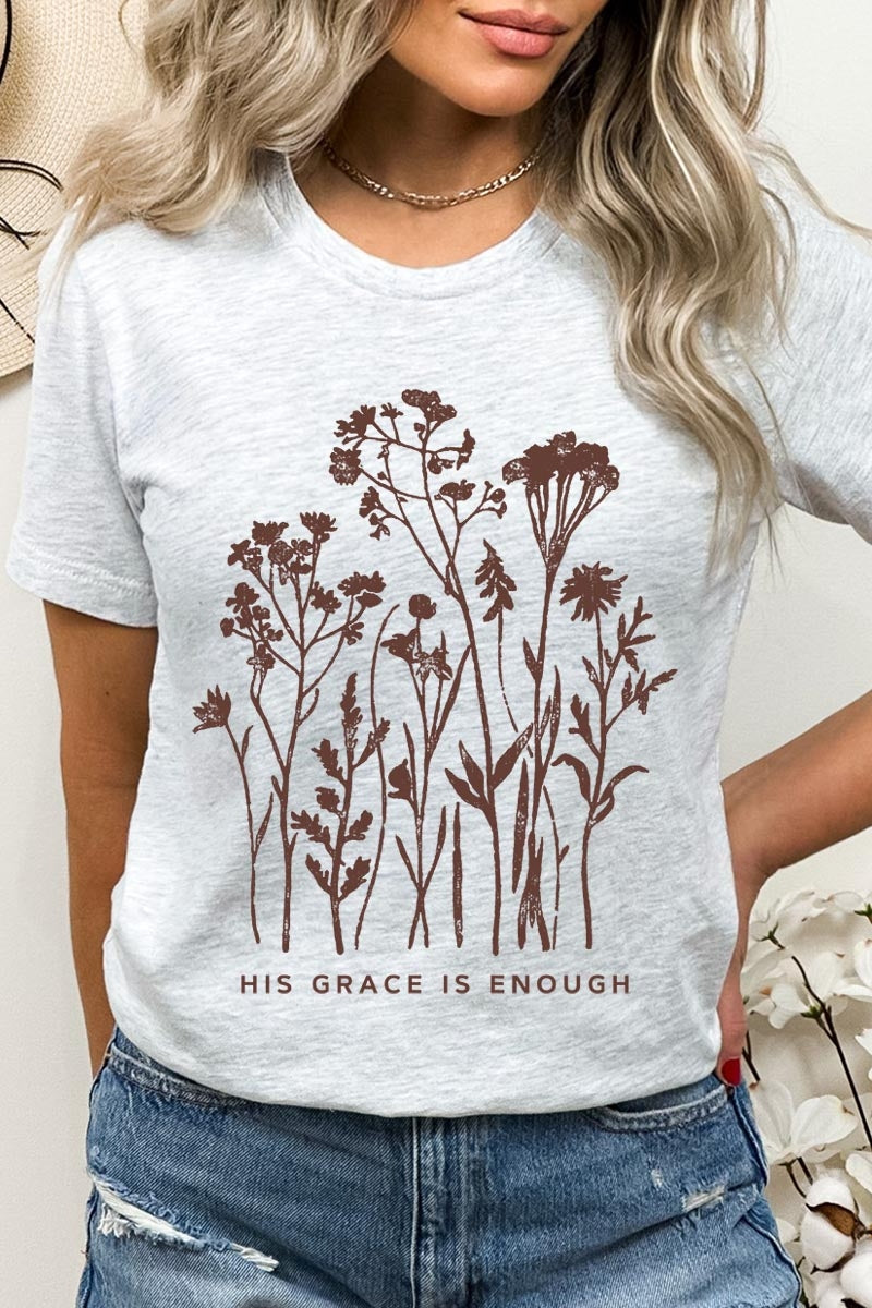 US3001-E3146 Christian Wildflower Graphic Tee $12.5