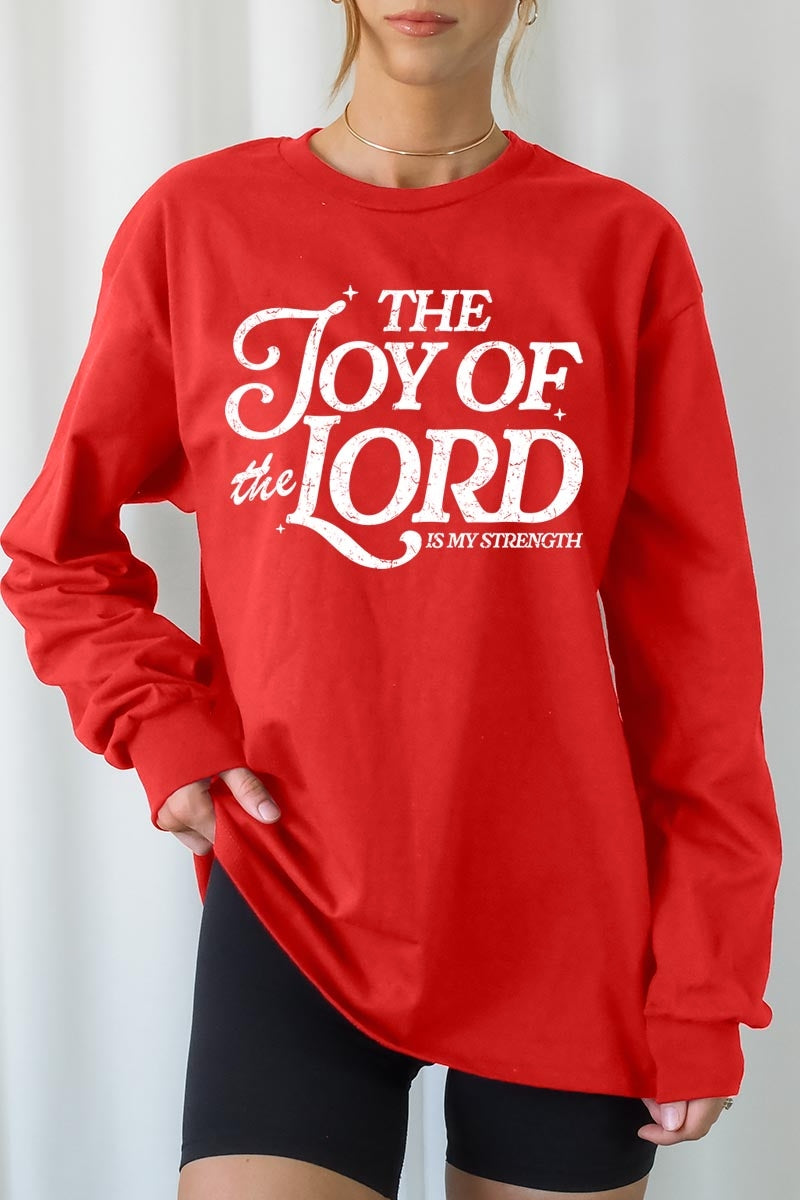UL240P-E3179 Joy of the Lord Graphic Plus Long Sleeve Tee $17