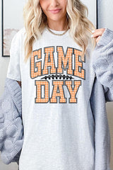 5000-E3129 Orange Gingham Game Day Graphic Heavy Cotton Tee $9
