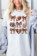 5000-E3054 Cute Football and Bow Graphic Heavy Cotton Tee $9